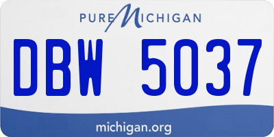 MI license plate DBW5037
