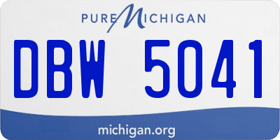 MI license plate DBW5041