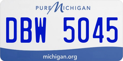 MI license plate DBW5045