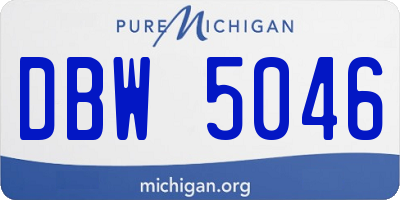 MI license plate DBW5046
