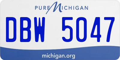 MI license plate DBW5047