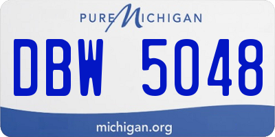 MI license plate DBW5048