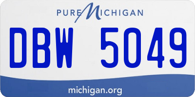 MI license plate DBW5049