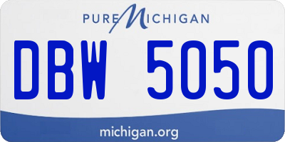 MI license plate DBW5050