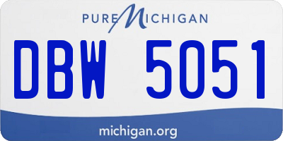 MI license plate DBW5051