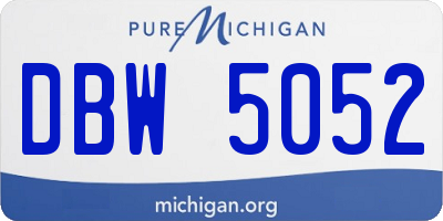 MI license plate DBW5052