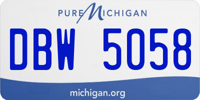 MI license plate DBW5058