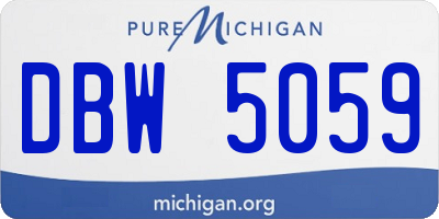 MI license plate DBW5059