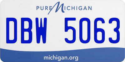MI license plate DBW5063