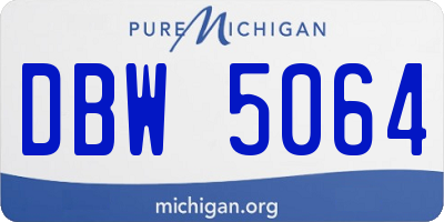 MI license plate DBW5064