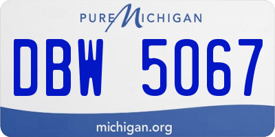 MI license plate DBW5067