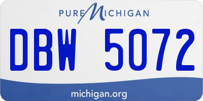 MI license plate DBW5072