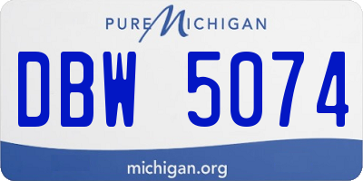 MI license plate DBW5074