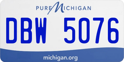 MI license plate DBW5076
