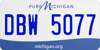 MI license plate DBW5077