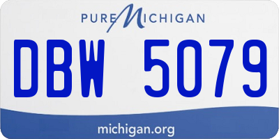 MI license plate DBW5079