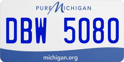MI license plate DBW5080