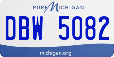 MI license plate DBW5082