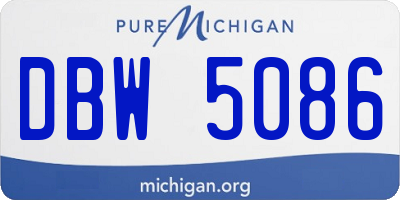 MI license plate DBW5086