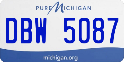 MI license plate DBW5087