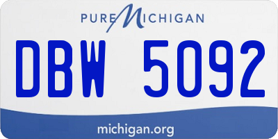 MI license plate DBW5092