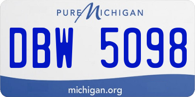 MI license plate DBW5098