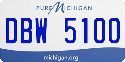MI license plate DBW5100