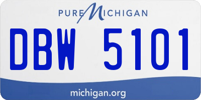 MI license plate DBW5101