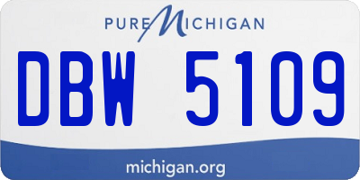 MI license plate DBW5109