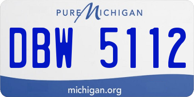 MI license plate DBW5112