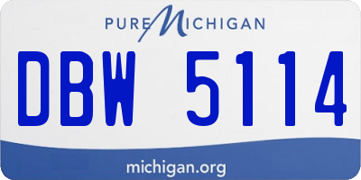 MI license plate DBW5114