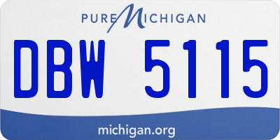 MI license plate DBW5115
