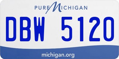 MI license plate DBW5120