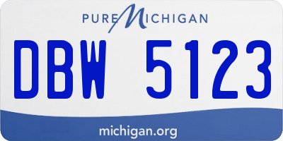 MI license plate DBW5123