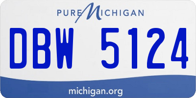 MI license plate DBW5124