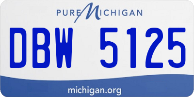 MI license plate DBW5125