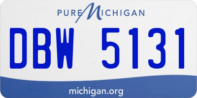 MI license plate DBW5131