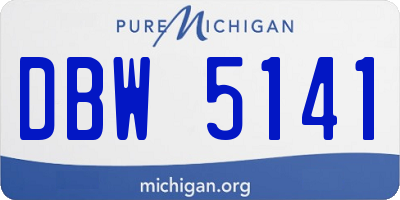 MI license plate DBW5141