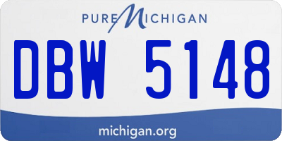 MI license plate DBW5148