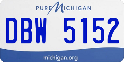 MI license plate DBW5152