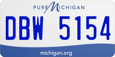 MI license plate DBW5154