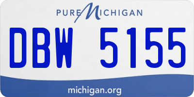 MI license plate DBW5155