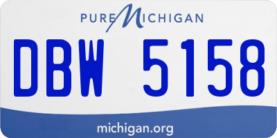 MI license plate DBW5158