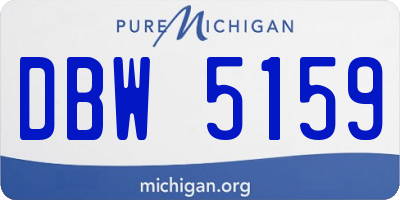MI license plate DBW5159