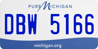 MI license plate DBW5166