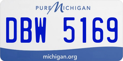 MI license plate DBW5169