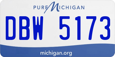 MI license plate DBW5173