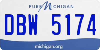 MI license plate DBW5174