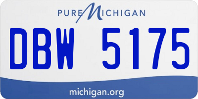 MI license plate DBW5175