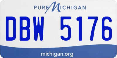 MI license plate DBW5176